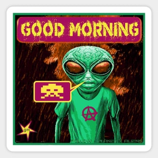 Funny Alien Retro Sci Fi Magnet